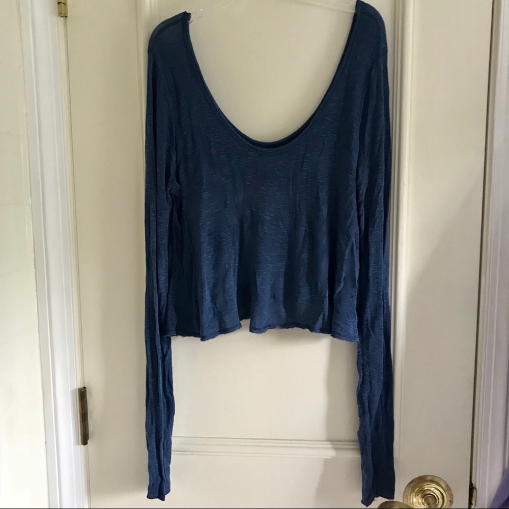 Hollister Medium Blue Flowy Long Sleeve